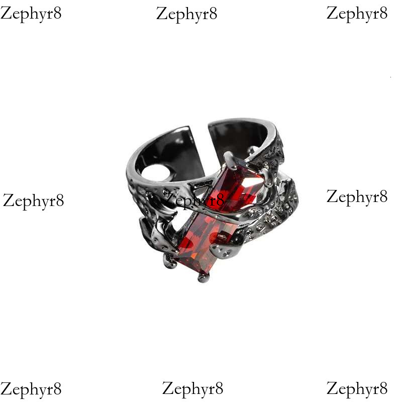 2025 model 2023 New Punk Black Rings Thorns Vine Twine Red Rhies Hollow Unsex Couple Finger Ring Women Men Jewelry Gift