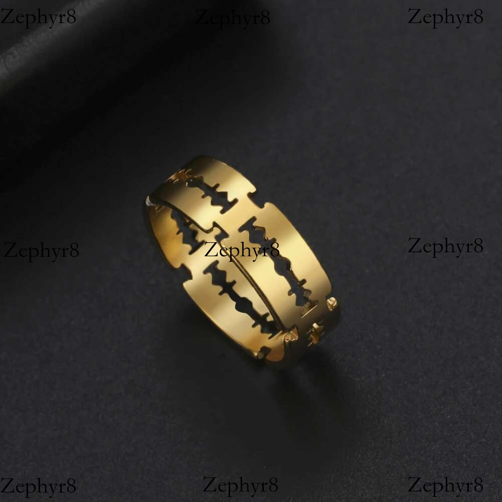 2025 New model Skyrim Fashion Blade for Men Women Stainless Steel Punk Hip Hop Finger Ring Couple Jewelry Party Birthday Gift Wholesale