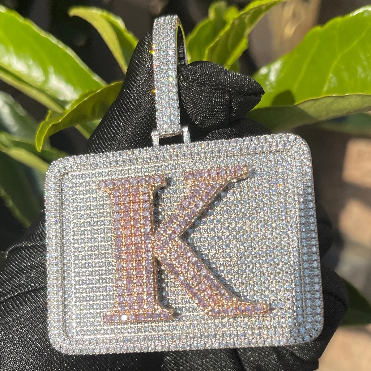 Custom Moissanite Pendant Necklace 925 Sterling Silver VVS Diamond Mossanite Letter Moissanite Pendant