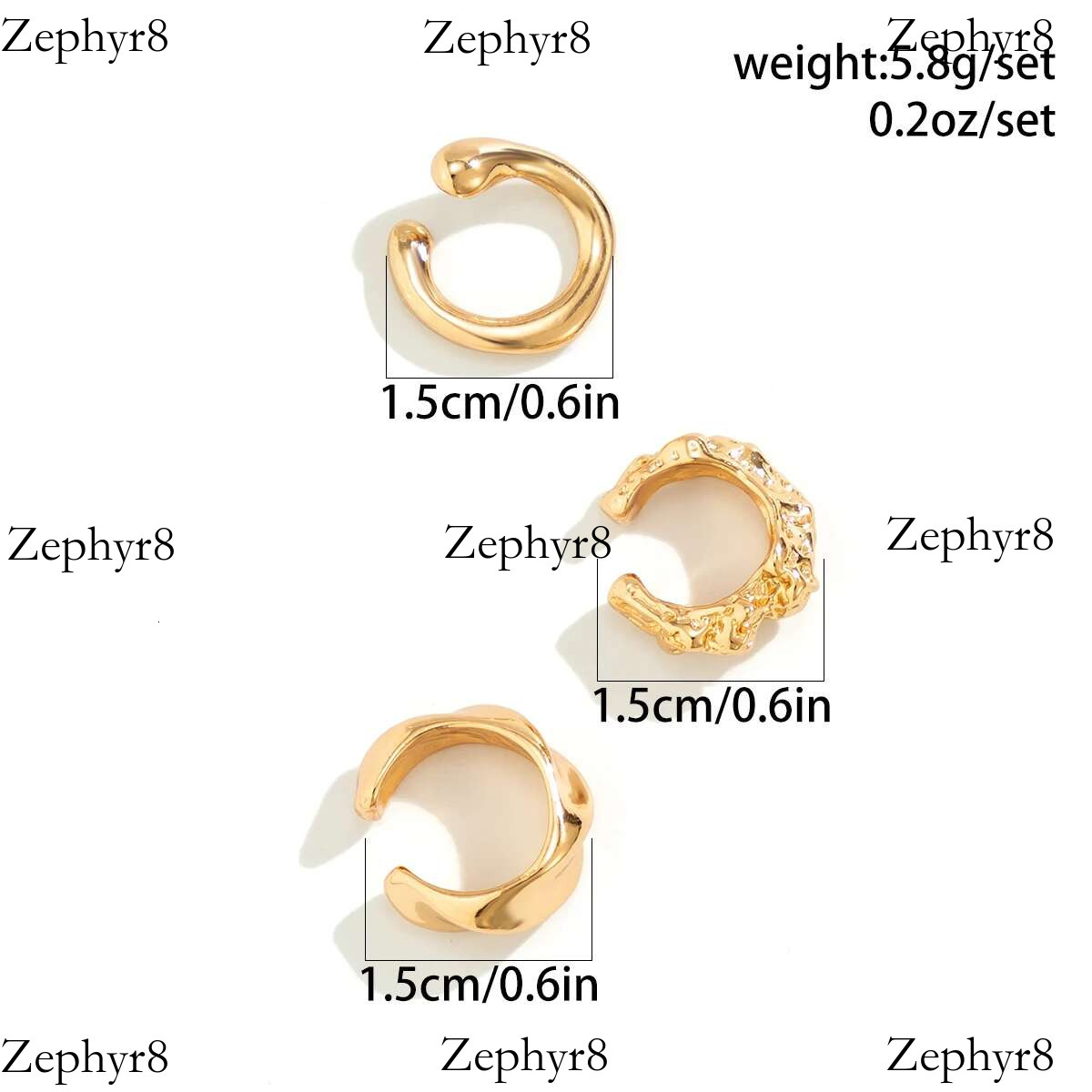 2025 New model 3Pcs/set Metal Chunky No Piercing Clip Geometric Ear Cuff Earrings for Women Ladies Party Girls Y2K Jewelry 2024 Trendy
