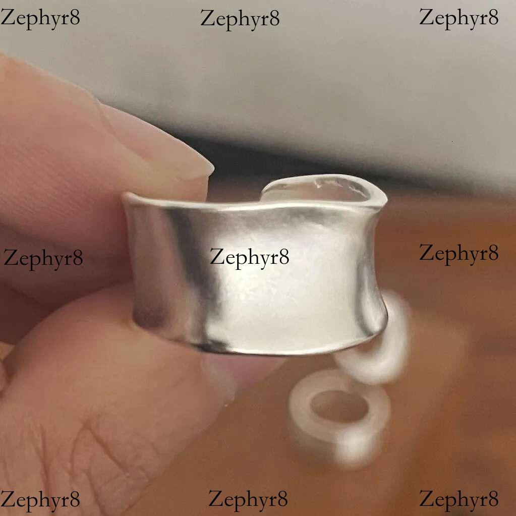 2025 New model Sterg Sier Rings for Women Couple Minimalist Handmade Simple Wide Moon Ring Set Party Jewelry Gift Prevent Allergy