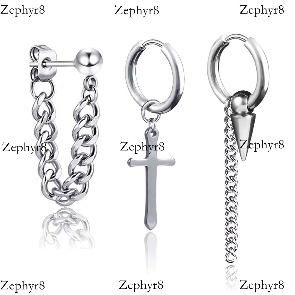 2025 New model Kpop Men Women With Charm Ball Cone Dangles Black Stainless Steel Hip Hop Punk Earrings for Teens