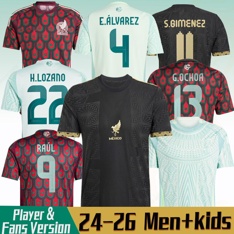 Mexico 2024 Copa America RAUL CHICHARITO Soccer Jerseys LOZANO 25 26 H.LOZANO Men Kids Football Shirts Uniforms Fans Player Version GIMENEZ 2025 Gold Cup