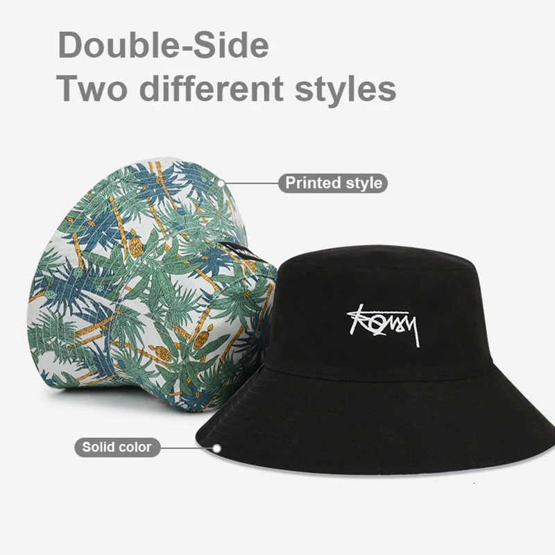 Doublesided Fisherman Hat Male big size Hawaii Korean Spring Hats for Men Casual Panama Bob Hip Hop Bucket Women Caps 250304