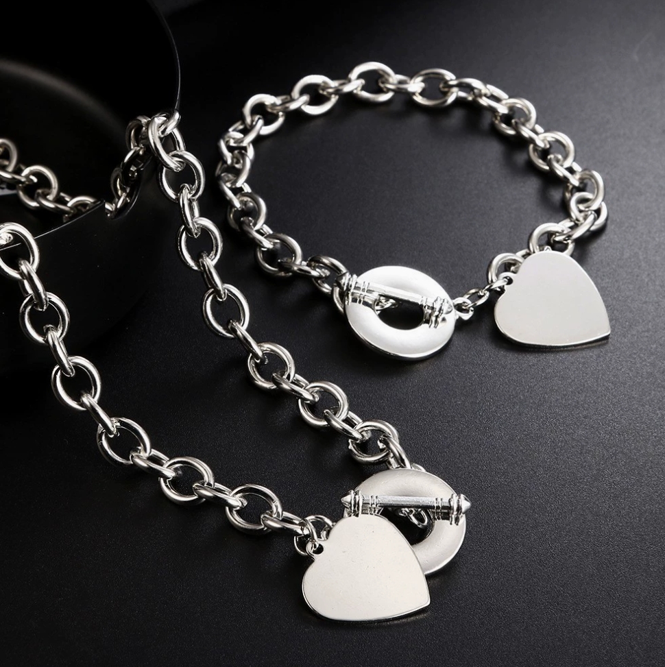 Silver Stainless Steel Designer Heart Pendant Necklace for Women - Celtic Style, Vintage-Inspired Long Chain