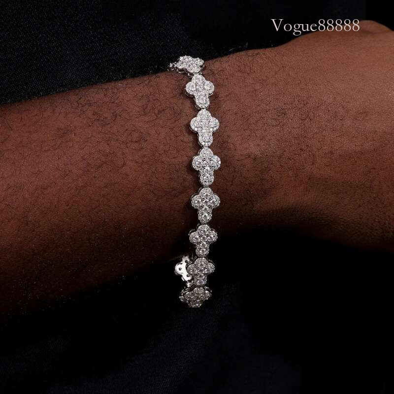 TUHE Unisex Cross Width Chain Women Bracelet Moissanite For Men Hip Hop Jewelry Gift