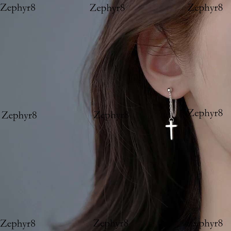 2025 New model Punk Sier Color Cross Drop Earrings for Women Men Gothic Hip Hop Long Tassel Hanging Earring Jewelry Gift Bijoux