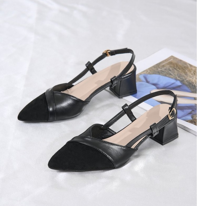 Free shipping high heels women sandals fashion trendy comfortable black nude thick heels
