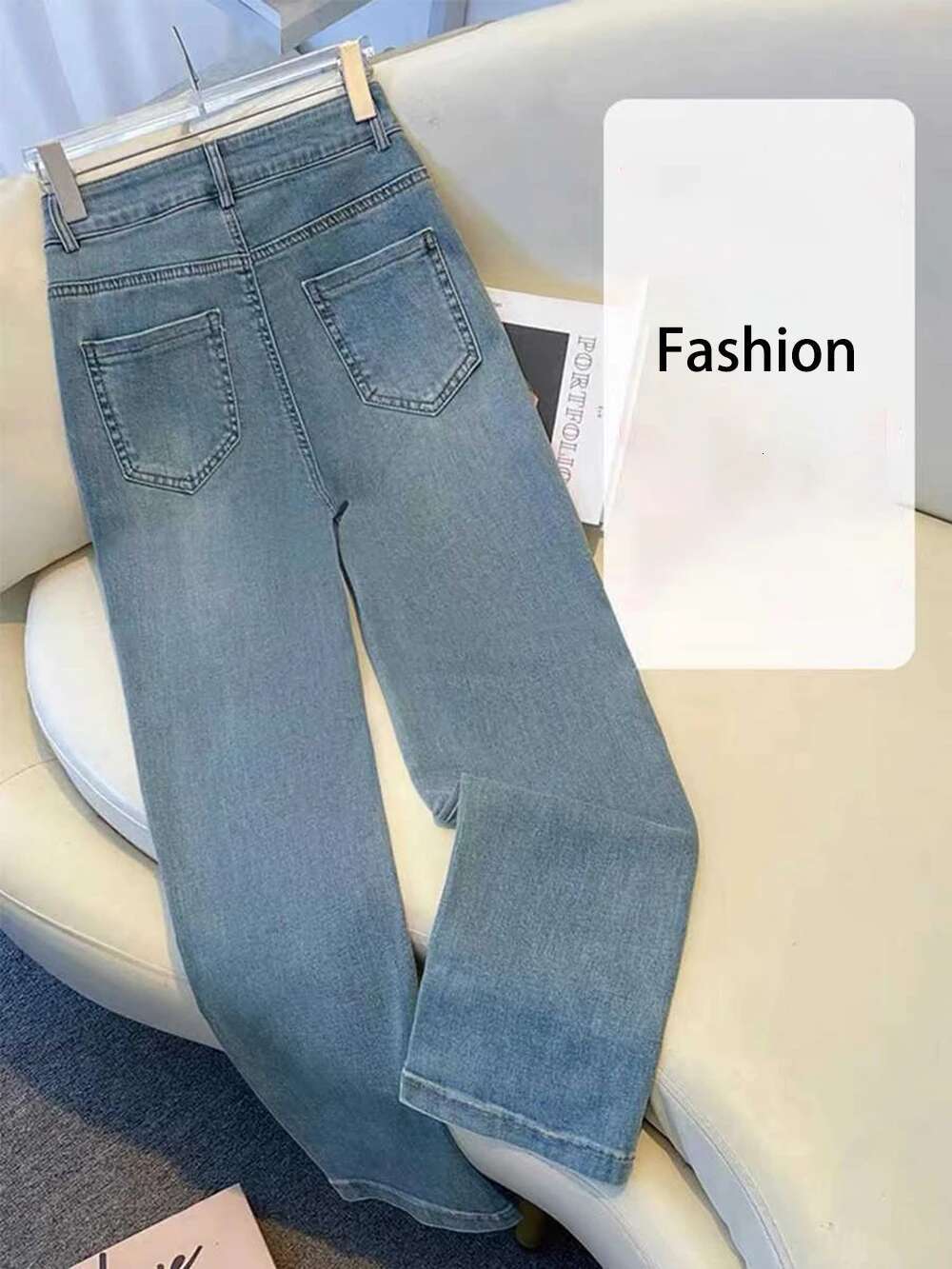2025 New Women's Spring/Summer Bohemian Style Exquisite Embroidery and Ankle Denim Pants Designer Fashionable Retro High Waist Slimming Blue Drai