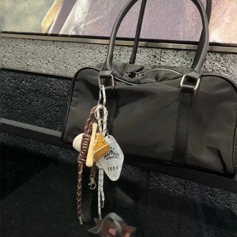 Ins Baseball Car Keychain Niche Personality Spring Bag Pendant Handmade Woven Hanging Rope Bag Accessory Couple Girl Gifts 250311CJ