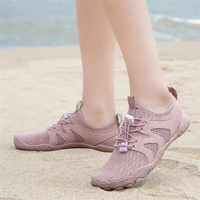 Men Women Aqua Shoes QuickDry Water Breathable NonSlip Beach Footwear Gym Hiking Swimming Wadding 250304