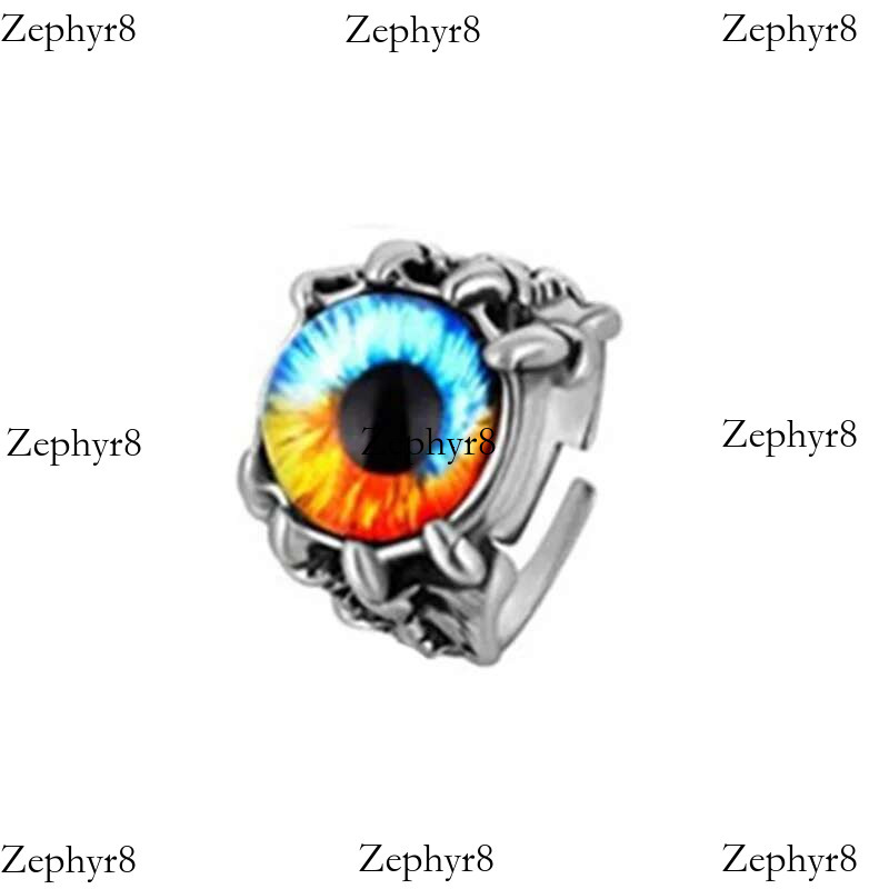 2025 model Wu's 2022 New Retro Gothic Rings Unisex Punk Skull Rock Hip Hop Adjustable Gift Jewelry Evil Eye/Dragon Claw