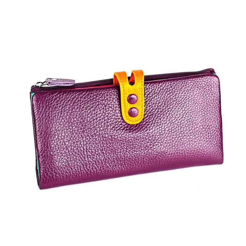 2025 New Women's Leather Long Handbag, Women's Wallet Designer Fashion Zipper Pocket, Colorful Mobile Wallet, Women's Folding Bag3