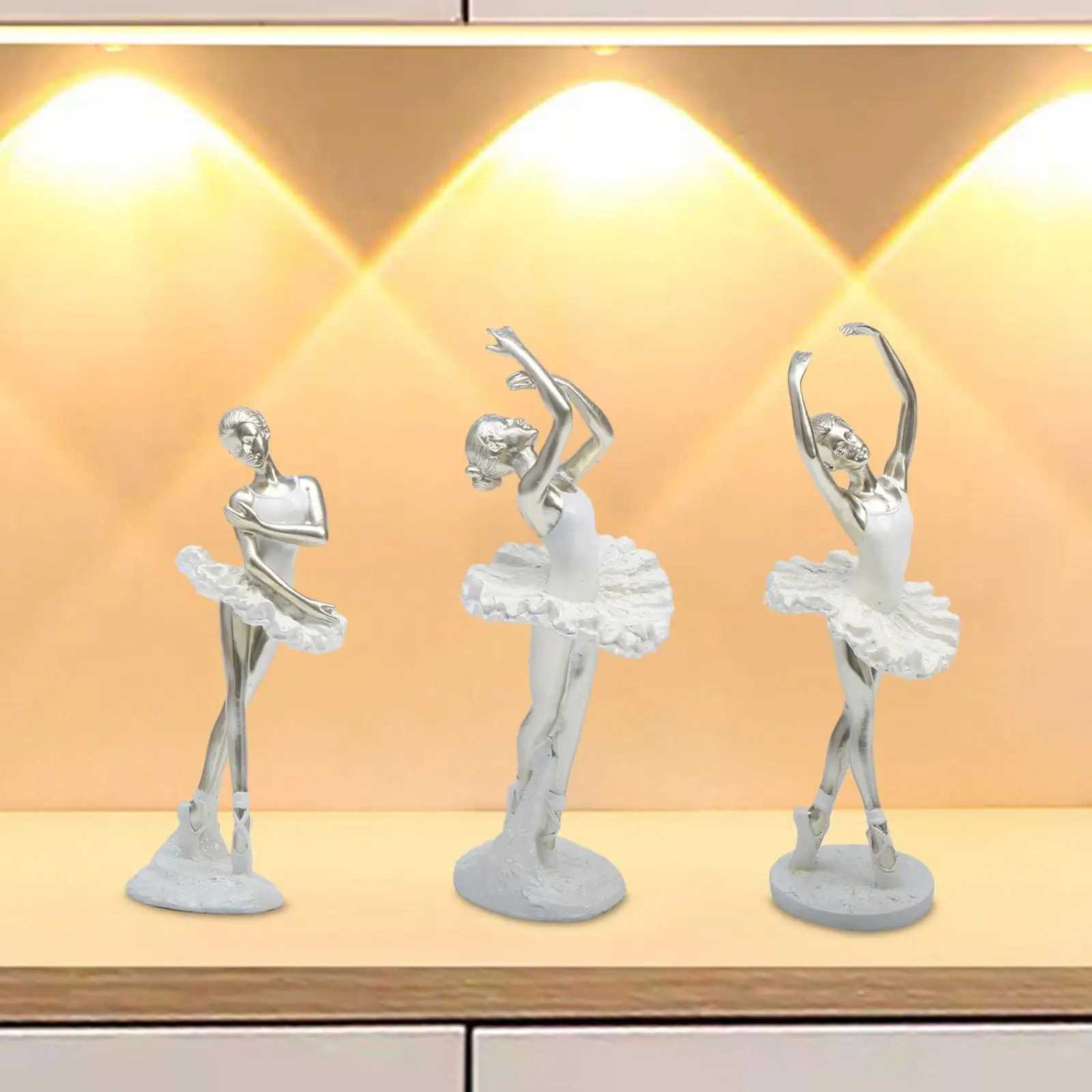 Ballerina Figurine Modern Statuette Ballet Girl Statue Desktop Ornament for Table Centerpiece Shelf Bedroom Bookshelf Home Decor Y250315