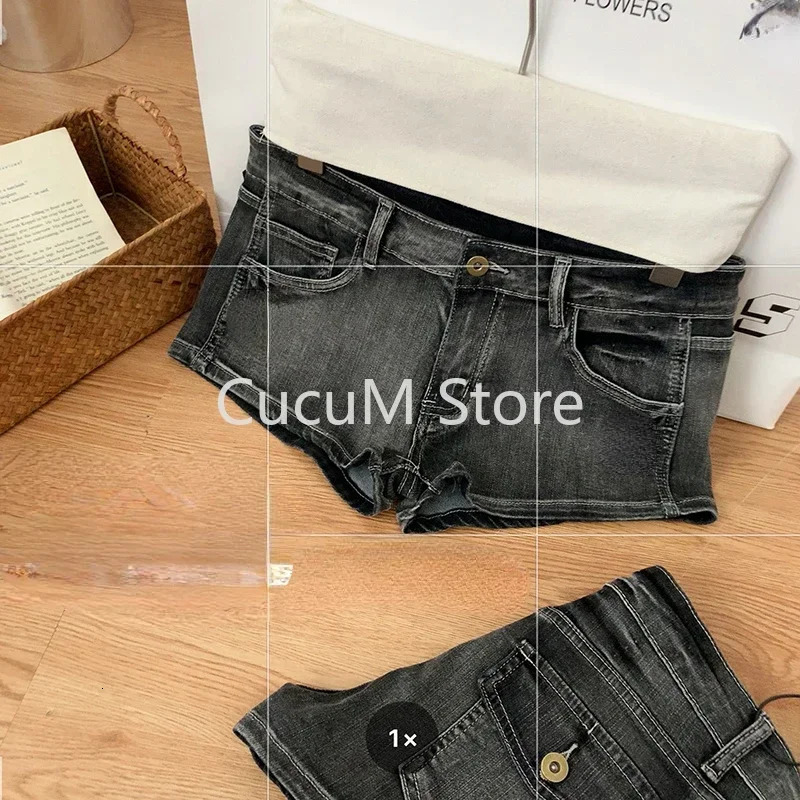 Summer Women Y2k Streetwear Gyaru Harajuku Fashion Grunge Vintage Coquette Low Rise 2000s Jean Shorts Denim Pants Japanese 250314