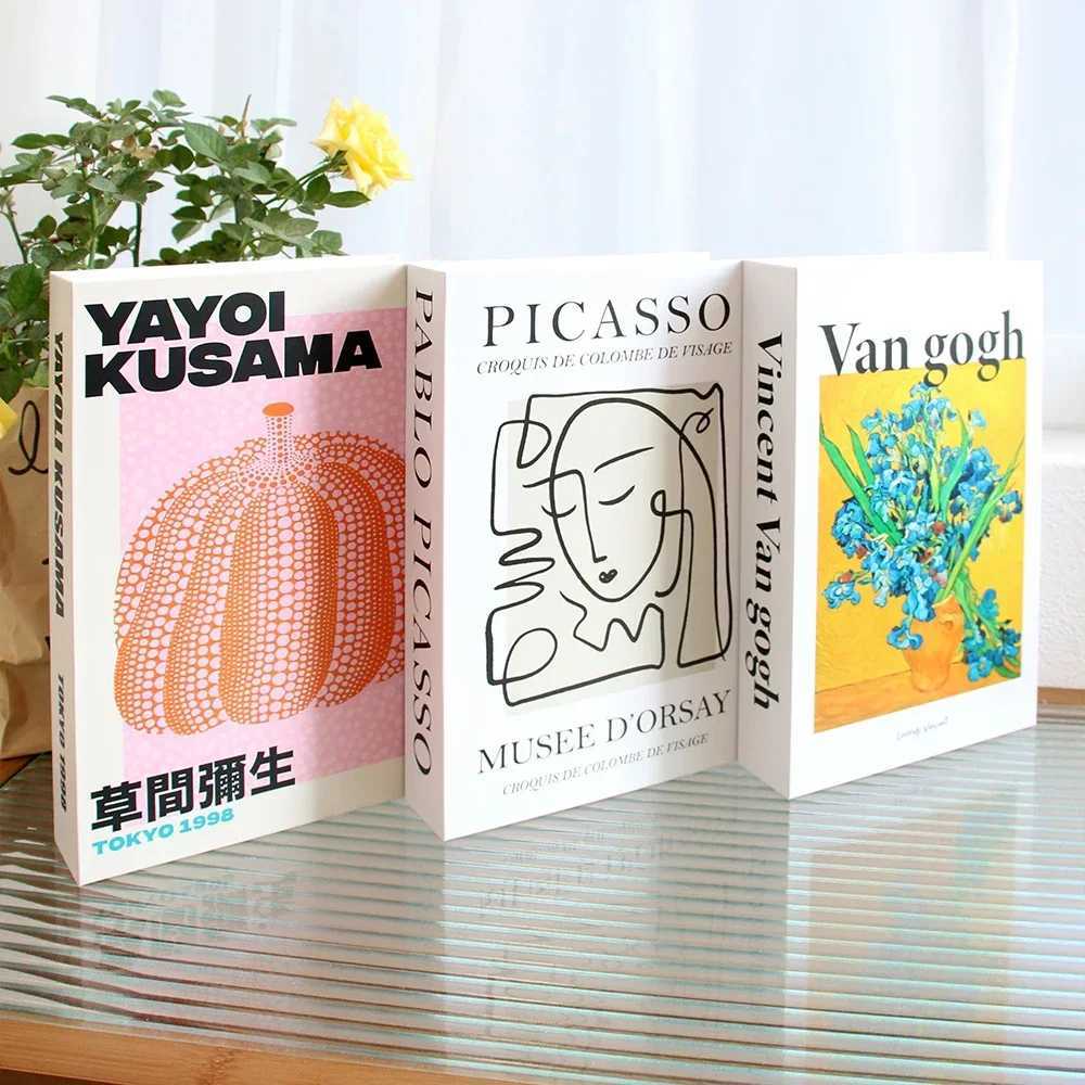 3Pcs Fashion Fake Books Living Room Decoration Designer Books Coffee Table Ornaments Club Hotel Room Villa Prop Books Decoration Y250315