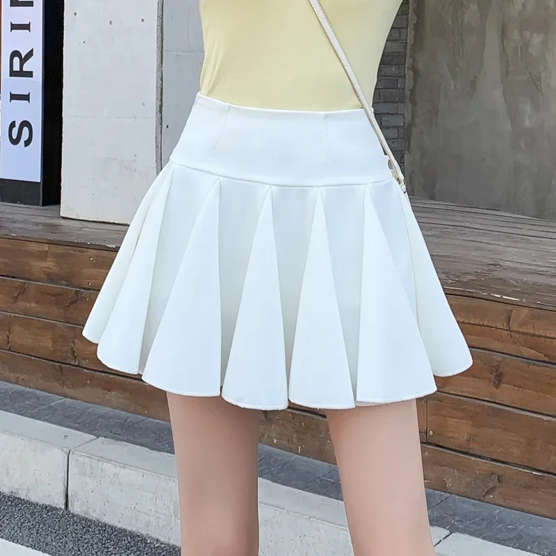 Korean style womens pleated skiing mini high waisted Japanese wardrobe malfunction anti dance skateboard 250312