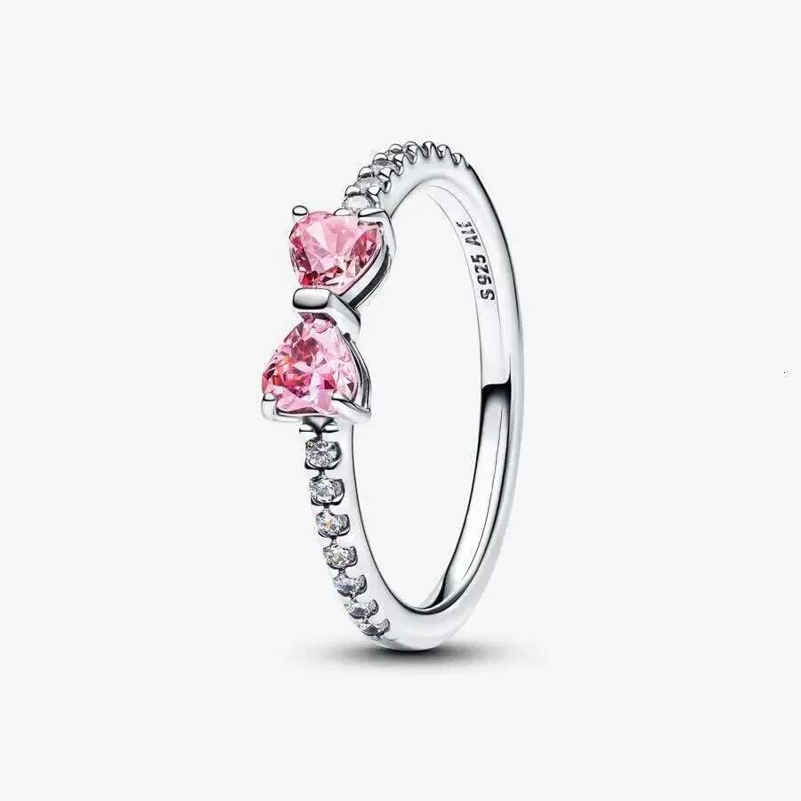 2025 New Silver Ring Pave Cuban Chain Ring Shooting Stars Open Ring Bow Ring Women's Jewelry Ring Christmas Gift