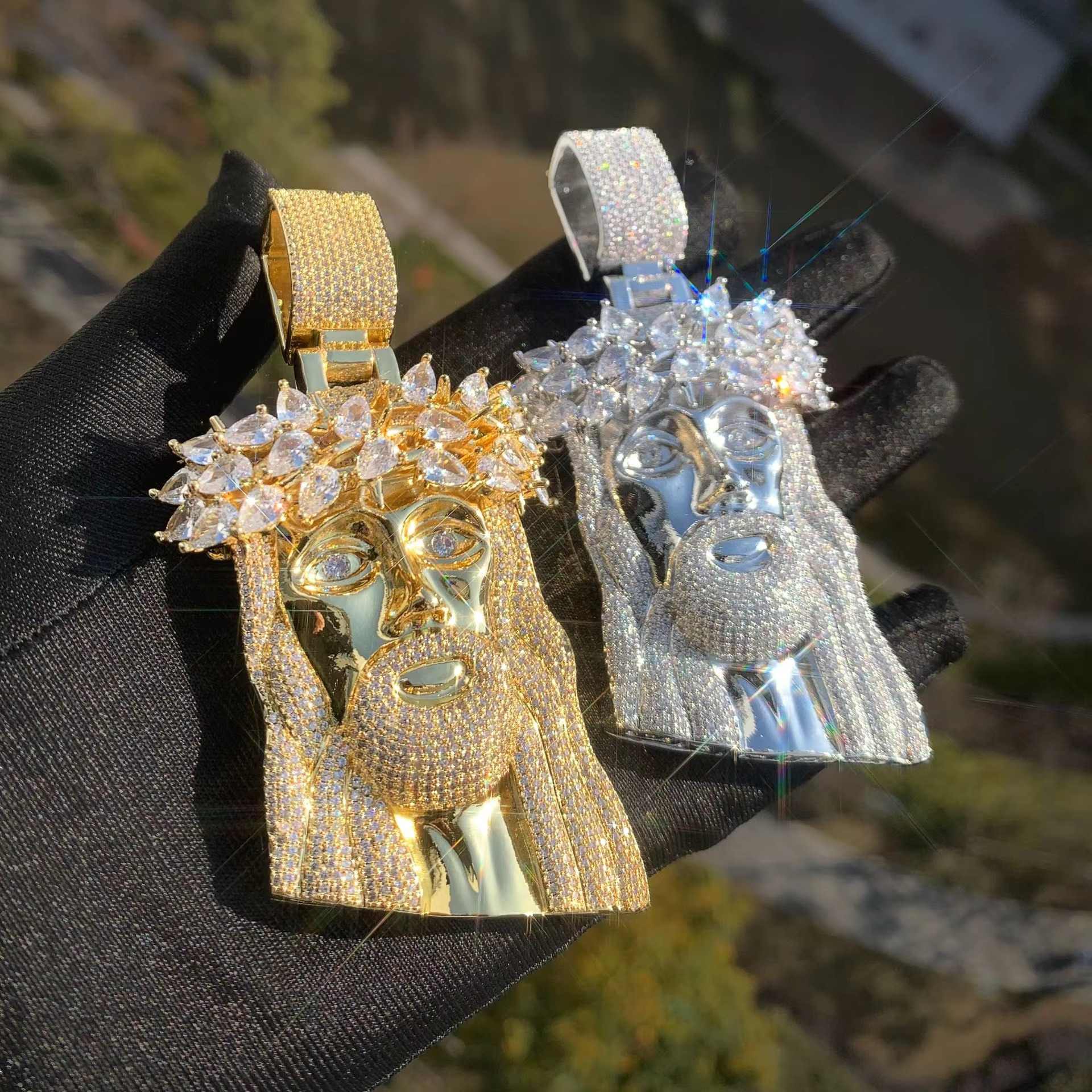 Hip Hop Style Iced Out Diamond Jesus Pendant Iced Out Diamond Religious Christian Pendant Gift