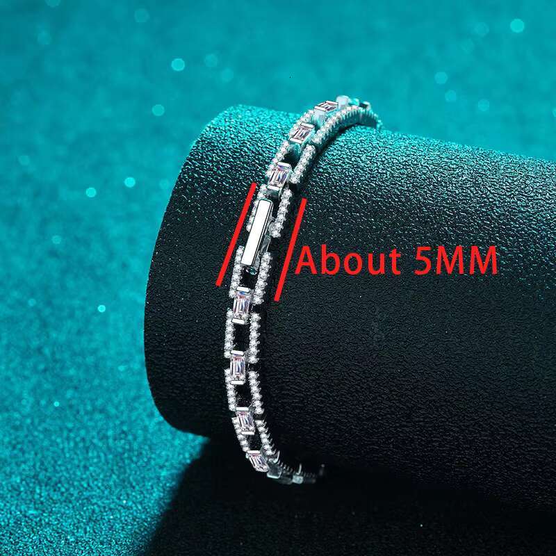 2025 New model 2023 Jewelry Fine Sterg Sier Hip Hop Bangles Cuba Chain GRA Certificate Moissanite Dia Tennis Bracelets