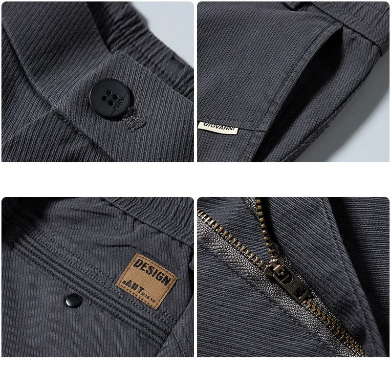Mens Twill Slim Pants Business Straight Cotton Casual Trousers Fashion Korean Elastic Coffee Black Gray 250311