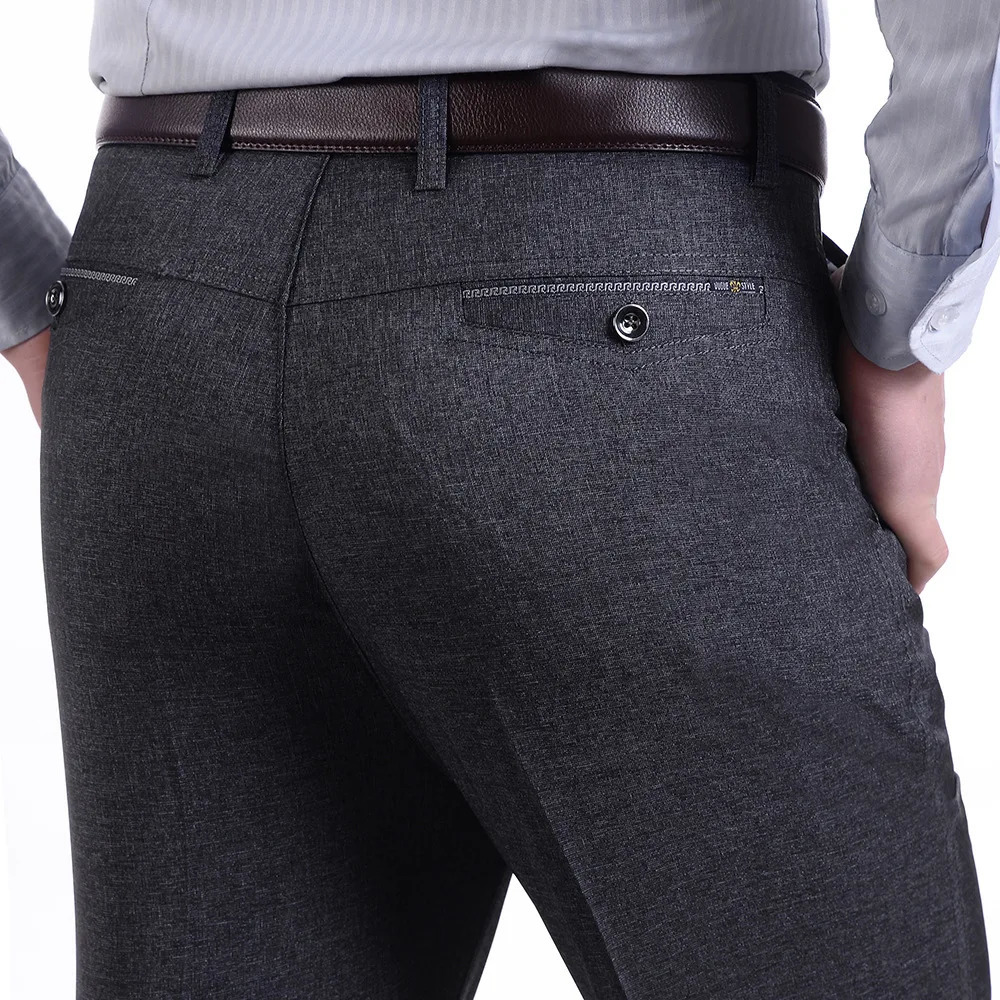 MRMT 2025 Mens Trousers Middleaged Men Casual Loose Thin Pants for Male Straight High Waist Man Trouser Pant 250311