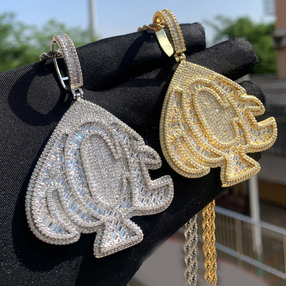 Custom all diamond iced out Moissanite Diamond Personalized heart pendant Rap Fashion Cool man hip Hop pendant