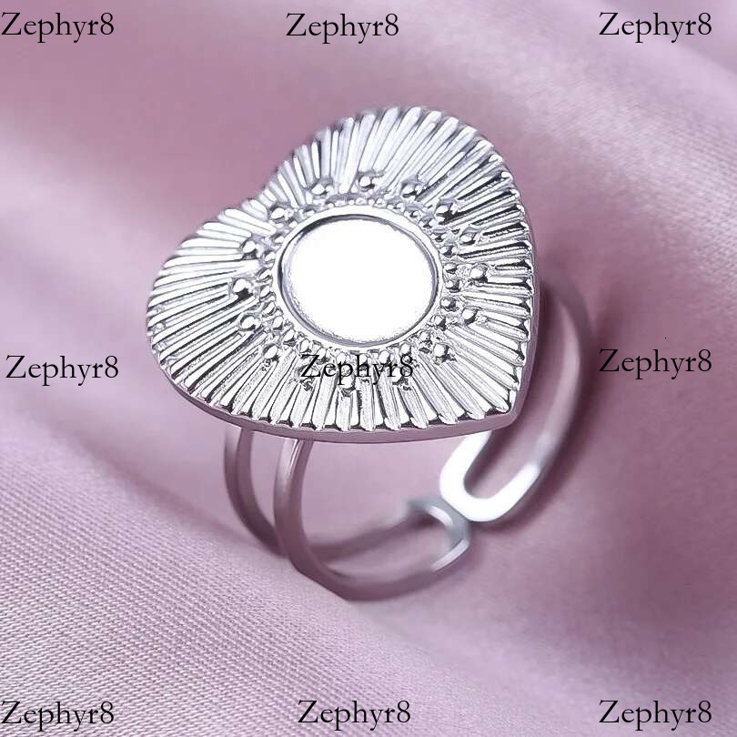2025 New model Simple Geometry Fashion Stainless Steel Open Rings For Women Men Accessories Sier Color Heart Sun Round Blank Base DIY Anillos