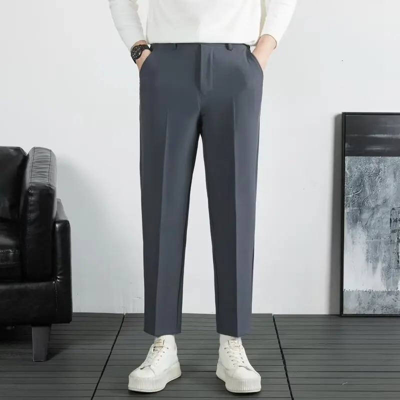 Mens Tailoring Pants Summer Elegant Man Trousers Suits Clothing Formal Clothes Costumes Suit Male Korean Fashion Men 250313
