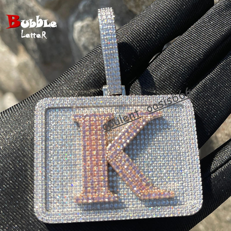 Custom Moissanite Pendant Necklace 925 Sterling Silver VVS Diamond Mossanite Letter Moissanite Pendant