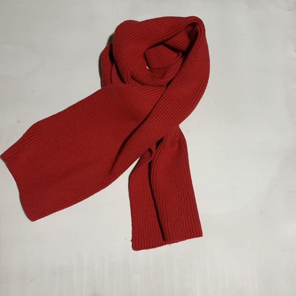 T294 wool scarf Korean style winter all-match warm knitted solid color unisex