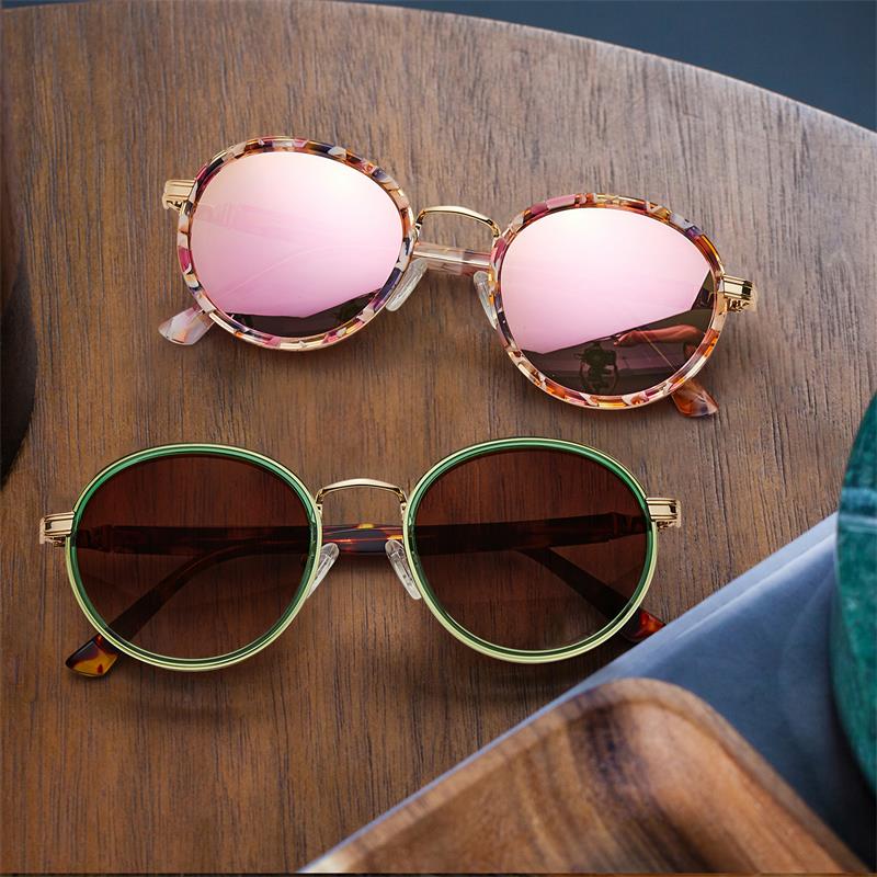 CARFIA Unique Metal Combine Acetate High-End Designer Polarized Womens sun glasses with case