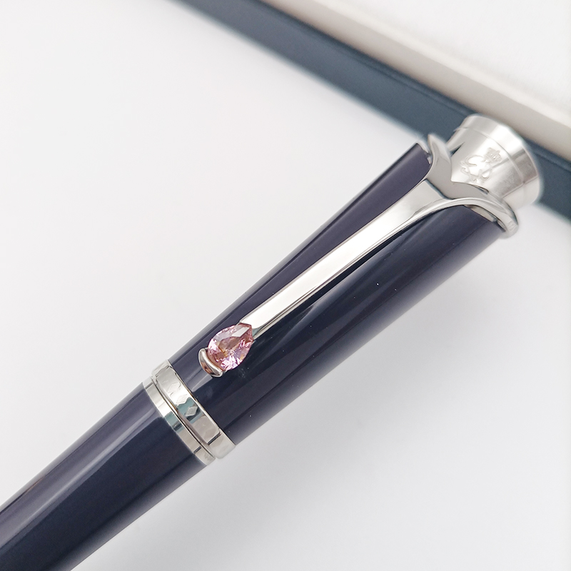 Promotion Pen Grace Kelly Dark Purple M Rollerball Ballpoint Pen With Teardrop Shape Diamond Stone Clip Writing Smooth Great Actress