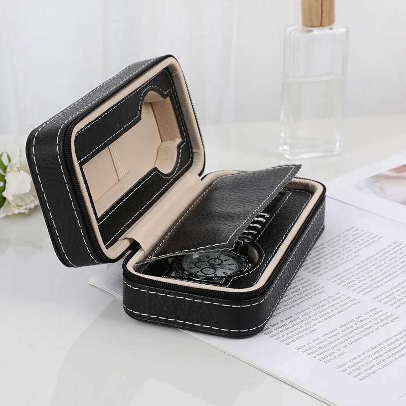 Embers Watch Box 2 4 8 Slots Leather Watch Storage Box Portable Watch Travel Case Shockproof Scratch-resistant 250314