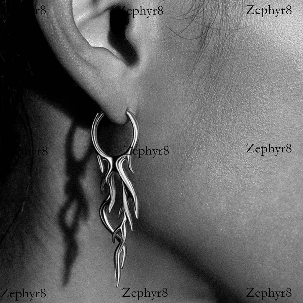 2025 New model Y2k Gothic Flame Thorn Drop Men Women Hip Hop Punk Fashion Geometric Earrings Party Titanium Steel Jewelry Gift