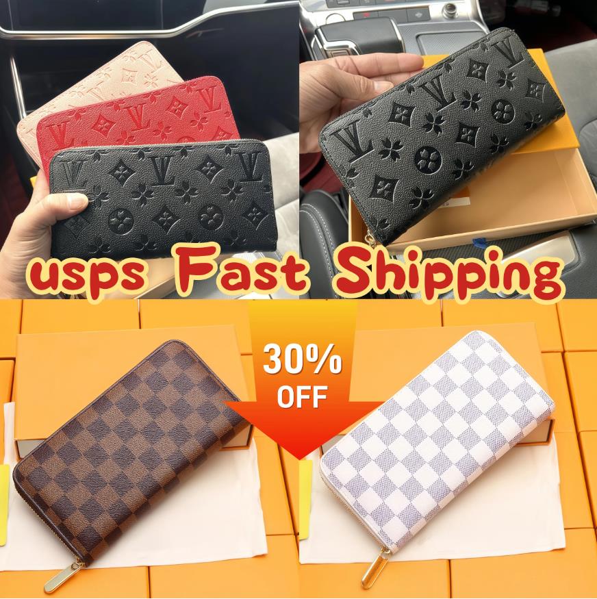 2025 Designer Wallet M60017 Leather Wallet Women Zipper Long Card Holders Coin Purses Woman Shows Exotic Clutch Wallets