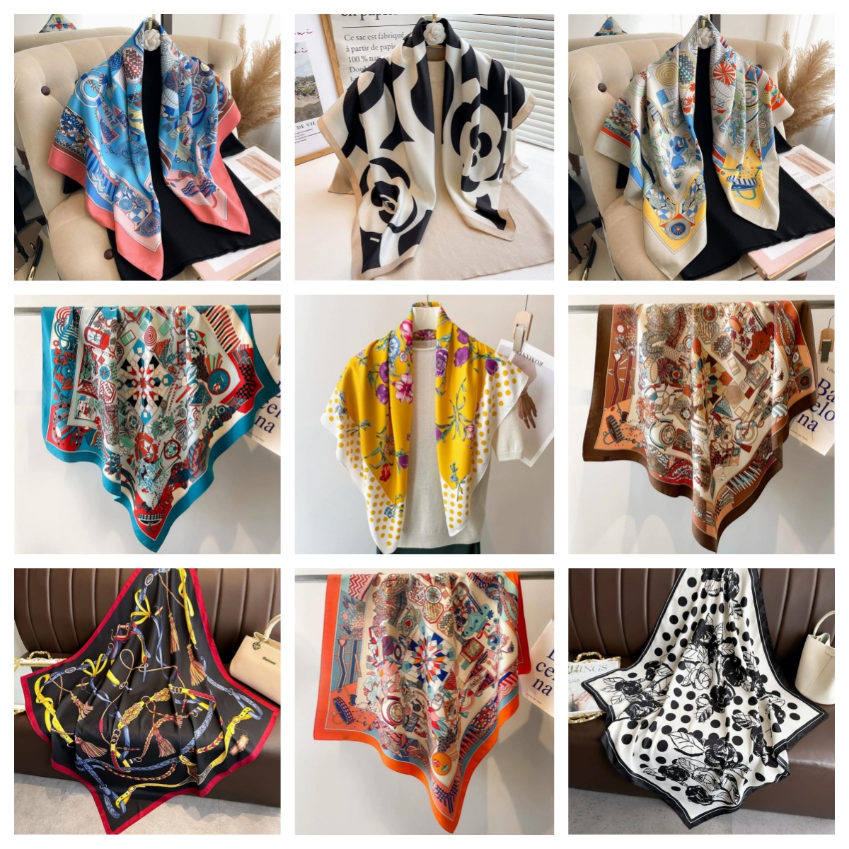 40style Newest 90x90 imitate Silk Spring Chiffon Stripe wer Print Beach Towel For wraps Sunscreen Thin Gauze Scarf Long Scarves Wrap