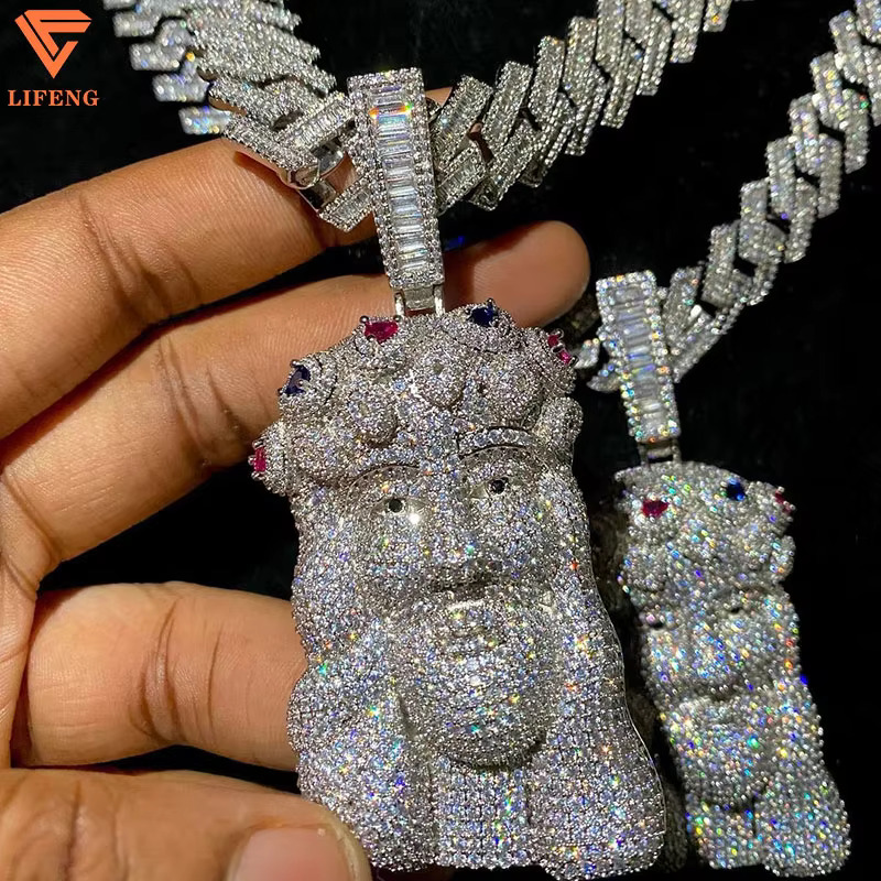 Mens Unique Sterling Sier Hip Hop Jewelry D Color VVS Moissanite Fine Custom Name Pendant Letter Necklace Gift