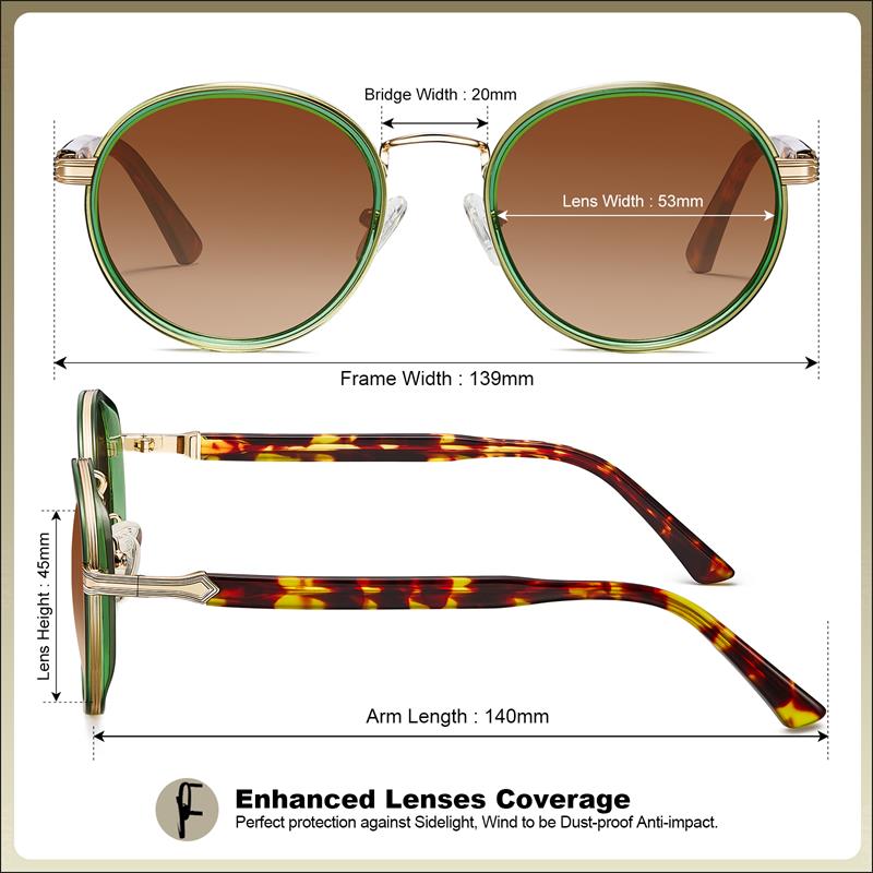 CARFIA Unique Metal Combine Acetate High-End Designer Polarized Womens sun glasses with case