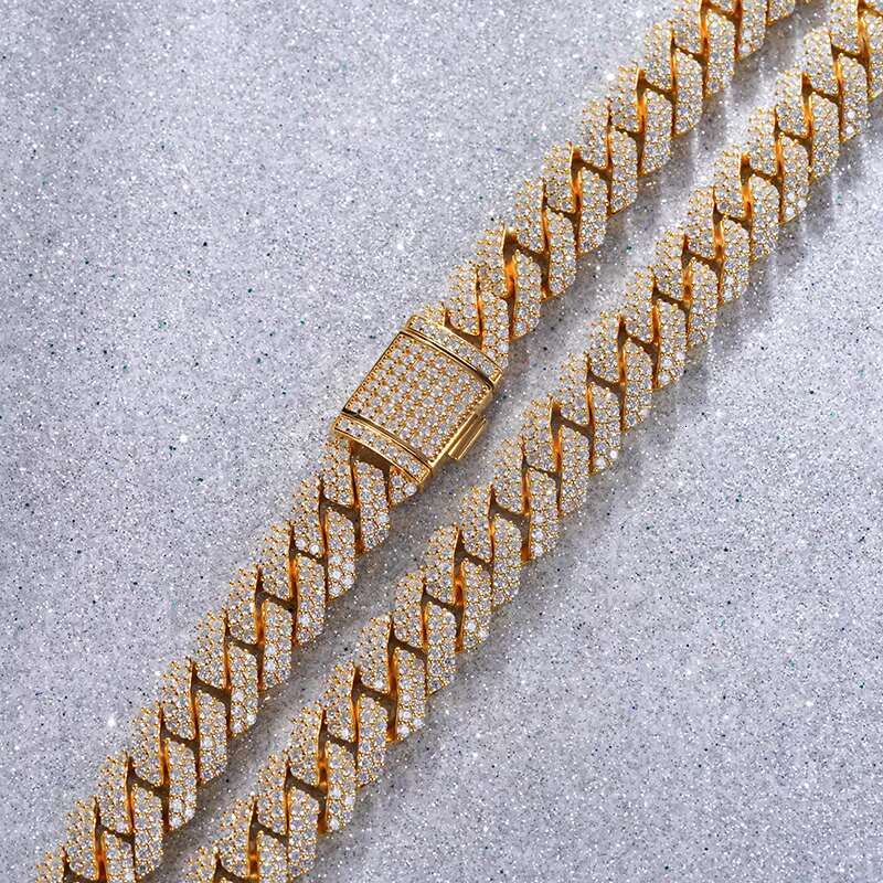 2025 New model Custom Hip Hop Jewelry VVS Moissanite Sterg Sliver Dia Iced Out Cuban k Chain Necklace Bracelet