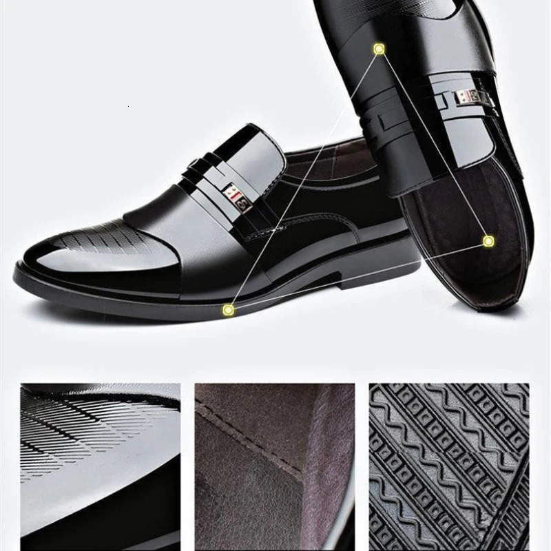 Fashion Business Dress Men Shoes Formal Slip on Dress Shoes Mens Oxfords Footwear High Quality Leather Shoes for Men Loafers 250314