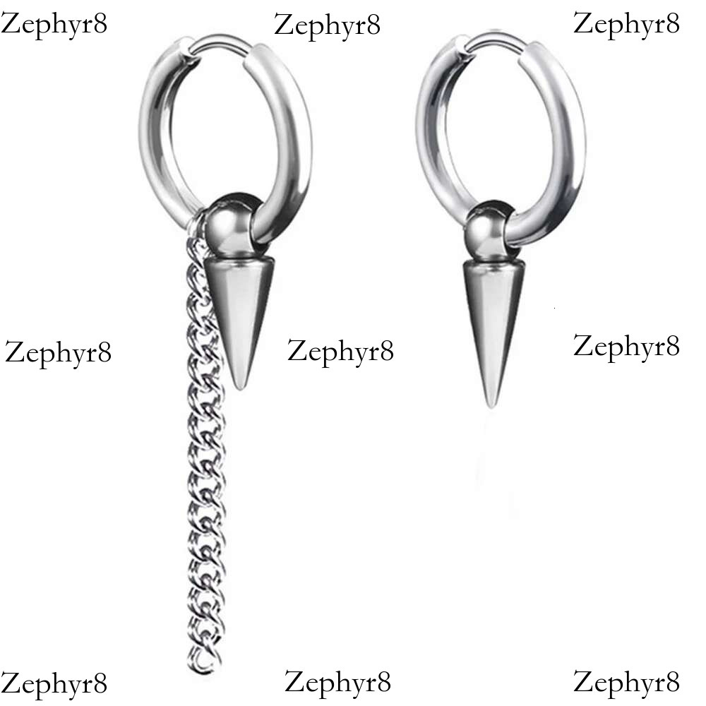 2025 New model Kpop Men Women With Charm Ball Cone Dangles Black Stainless Steel Hip Hop Punk Earrings for Teens