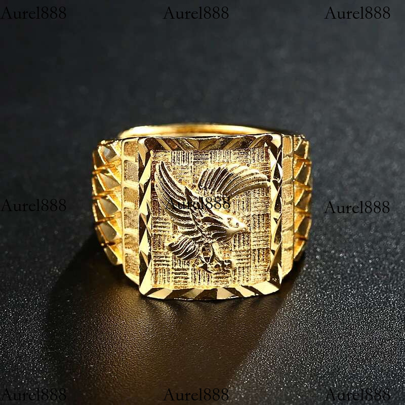 girl Punk Rock Eagle Men 's Ring Gold Color Resizeable Finger Jewelry Never Fade