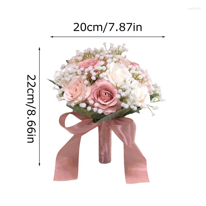 Update Decorative Flowers Artificial Peony Roses Bride Holding Silk Bridal Bridesmaid Wedding Bouquet Mariage Accessories