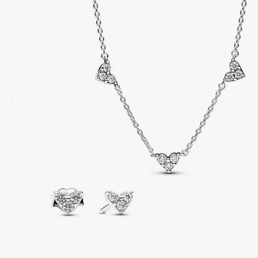 2025 New Valentine's Day New Heart Pendant Necklace And Earring Set Gift Symbolize Profound Love Exquisite Couple Jewelry Set