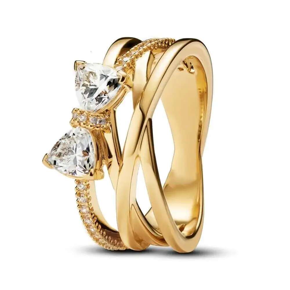 2025 New Silver Golden Shooting Stars Ring Zircon Shining Ring S925 Snake Finger Wedding Ring DIY Women Jewelry Gift