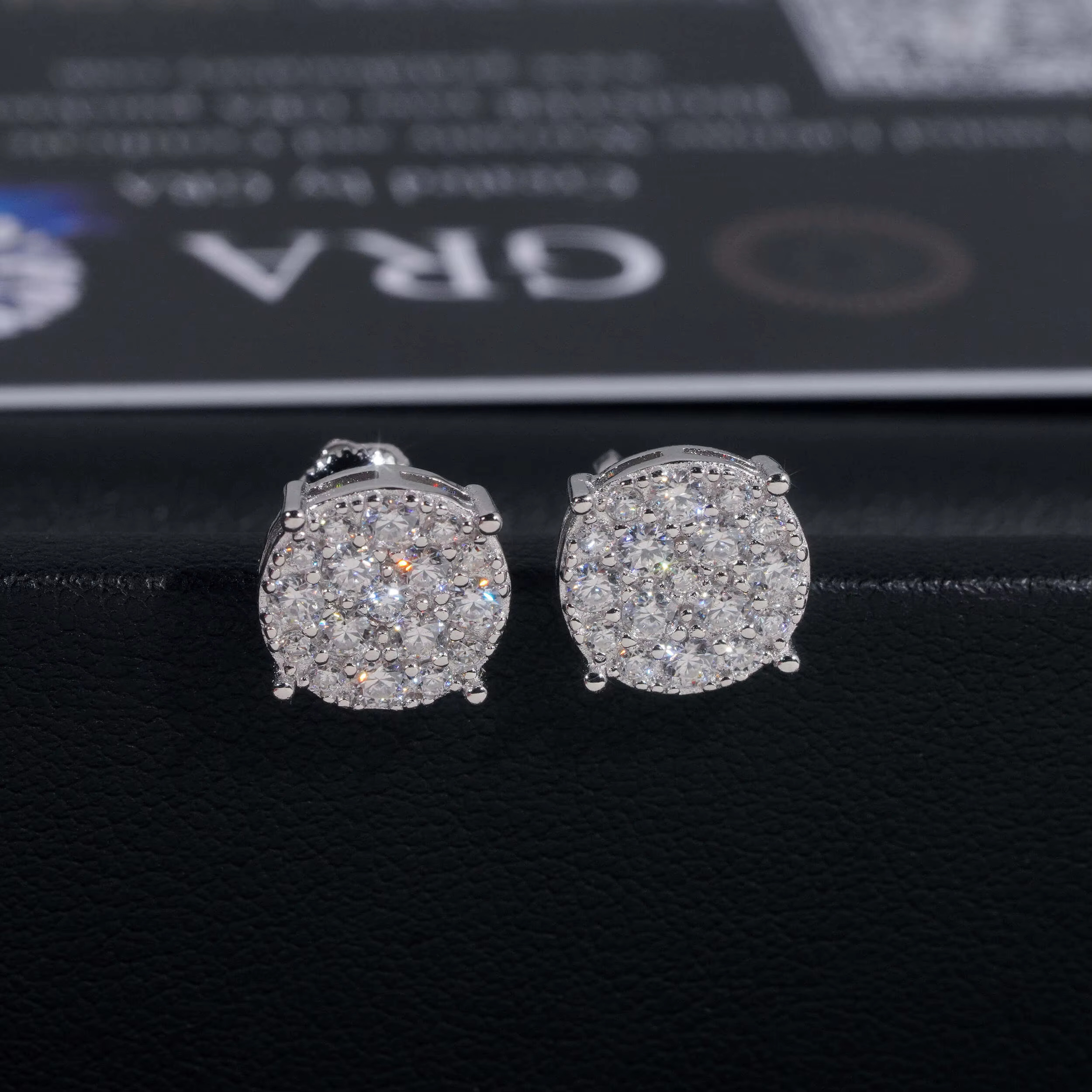Pass Tester VVS Fully Ear Stud Sterling Sier Men Women 2025 Iced Out Moissanite Dia Earrings H260202