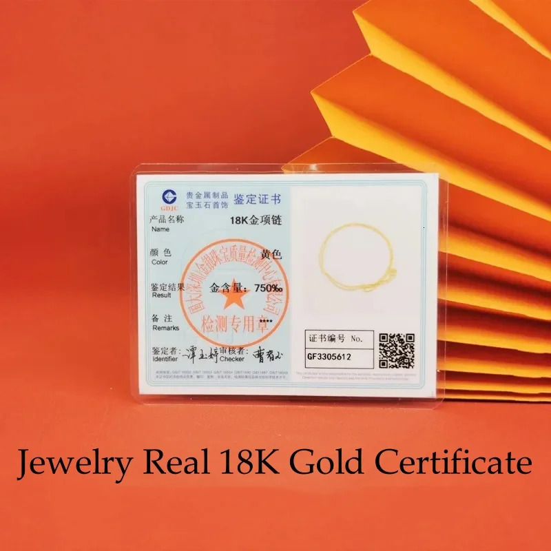 Real 18K Gold Womens Necklace AU750 With Pendant Rope Chain Festival Fashion Simple Style Fine Jewelry DC1038 250311