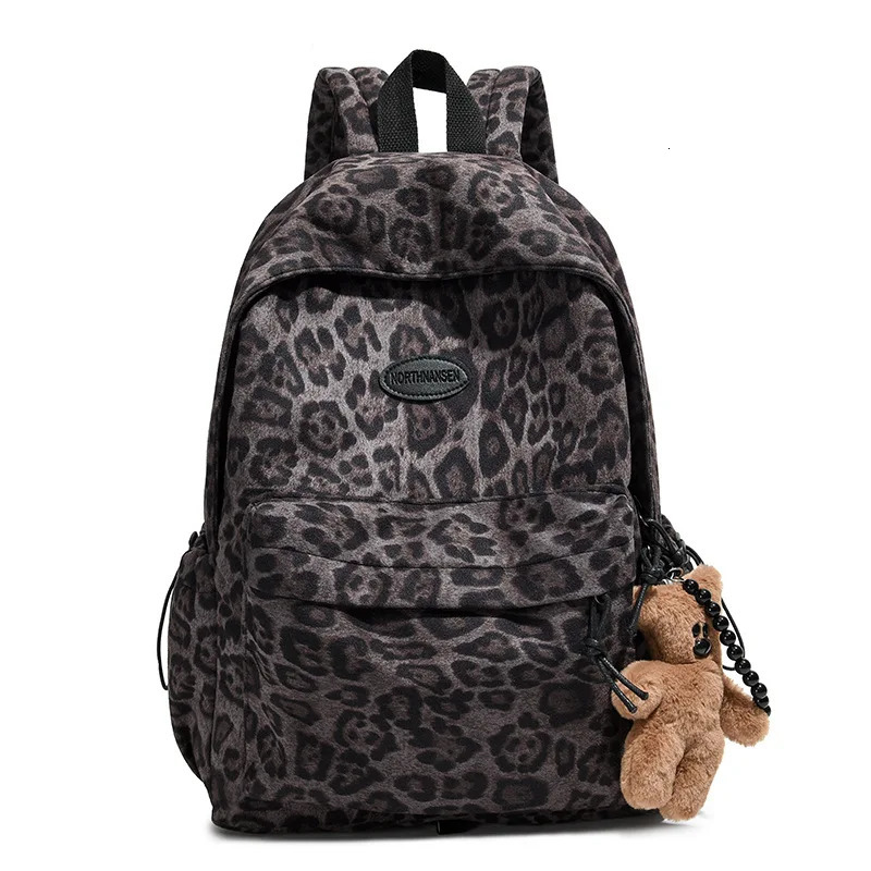 Fashion Leopard Printed Backpack Womens Fashion Leisure Travel Backpack Spicy Girl Style School Bag Ins Niche 250313