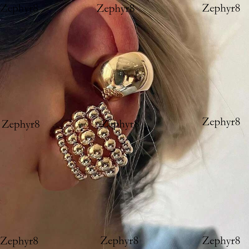 2025 model New Exaggerated Wide Clip-On Earrings Set For Women Simple Gold Color Copper Metal Earring Daily Wear Vacation Jewelry Gift